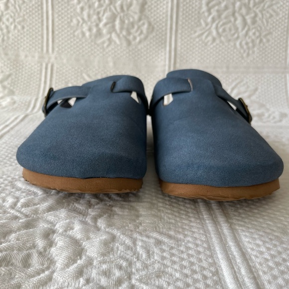 Soda Faux Suede Slip On Clog Mules Buckle Strap Navy/Blue 6.5 - Picture 4 of 10